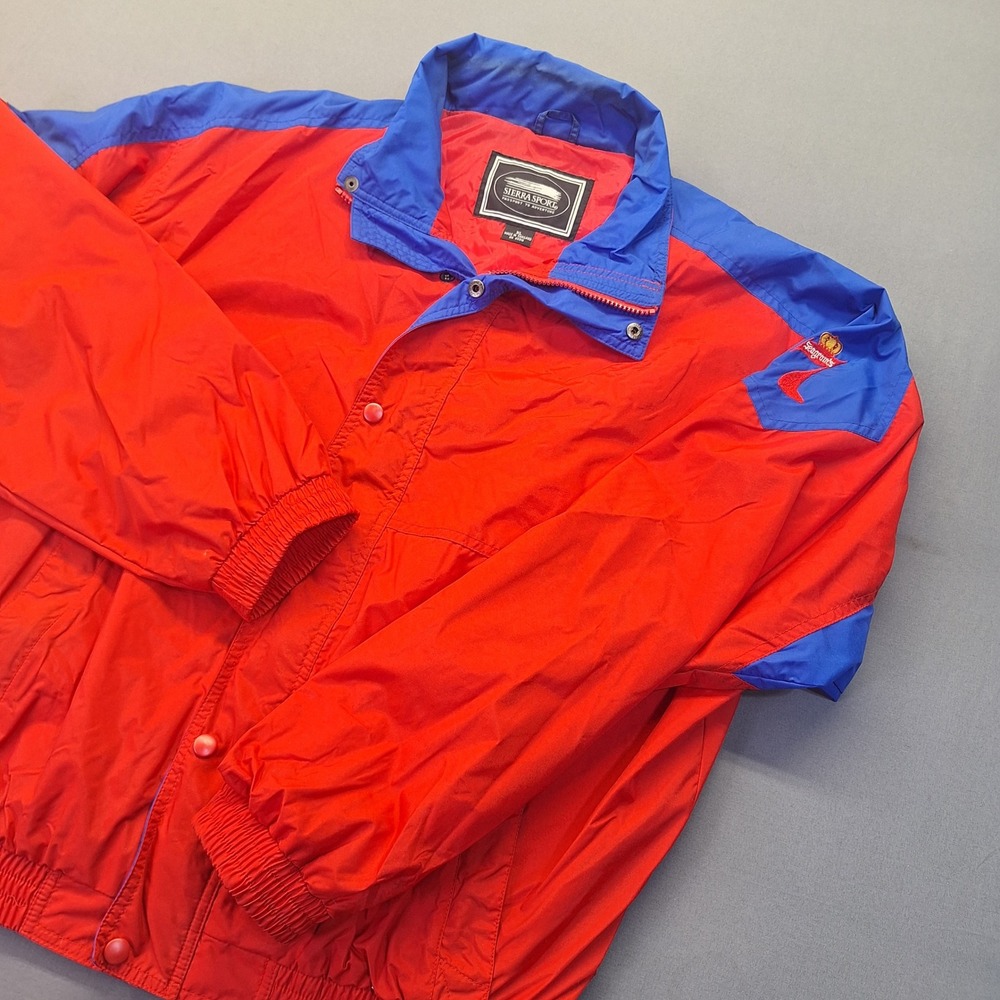Sierra Sport Seagrams 7 Vintage Windbreaker Jacket Red Blue Mens XL RN 65316